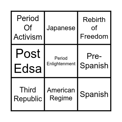 Literary History Bingo Card