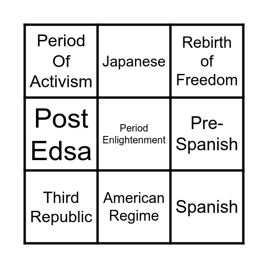 Literary History Bingo Card