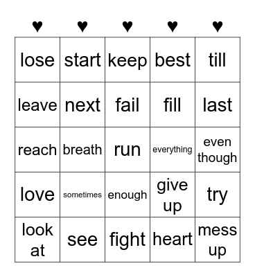 Try Everything Bingo Card