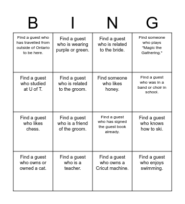 Icebreaker Bingo Card