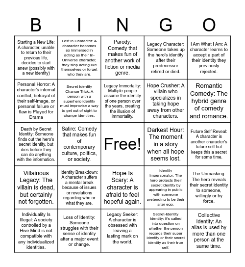 Capstone Bingo Card