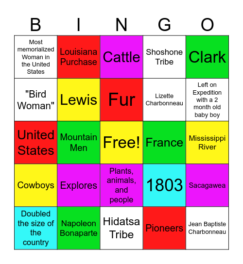 Louisiana Purchase Bingo Card