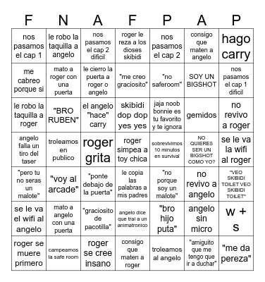 fnaf pizza party bingo Card