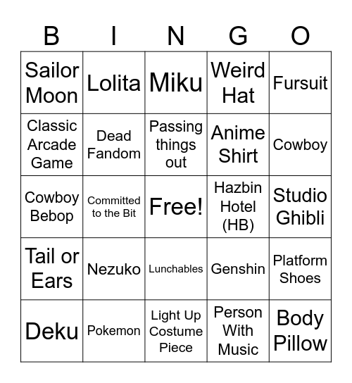 A-Fest Bingo Card