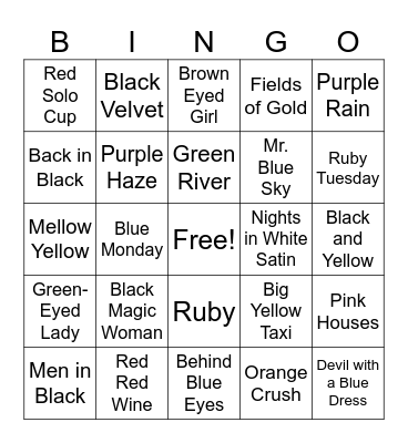 Colors! Bingo Card