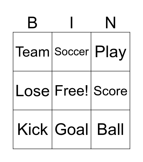 Football Bingo Card