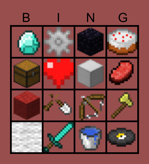 Bedwars Bingo Card