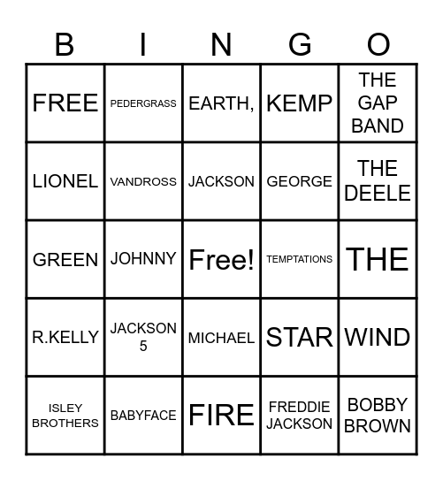 OLD SCHOOL Bingo Card