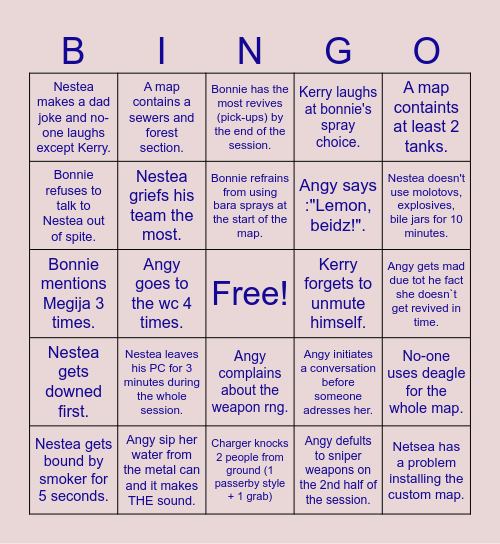 Quax's Bingo Card