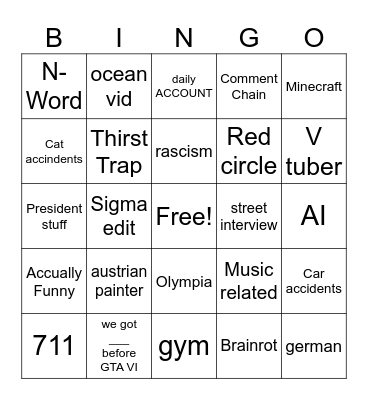 insta bingo Card