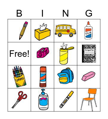 Back to School BINGO Card