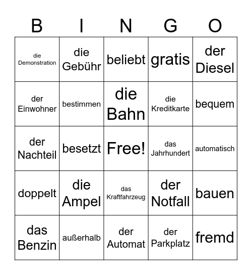 Nummer 1 Bingo Card