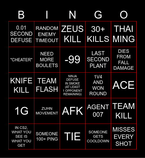 CS2 BINGO Card