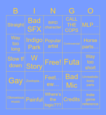 e621… weirdos… Bingo Card