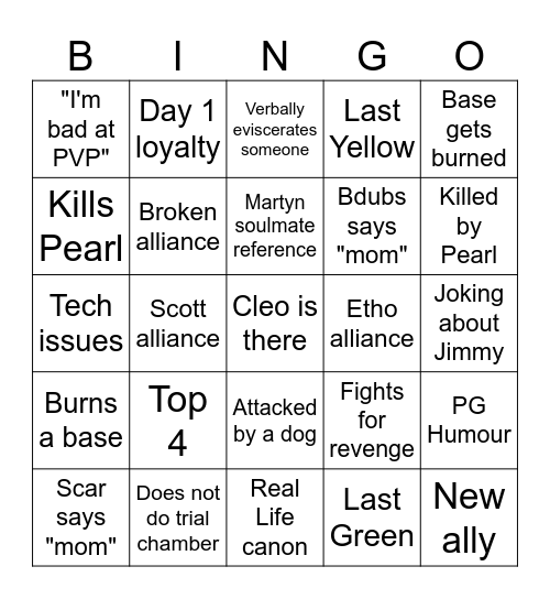 Cleo Life Series Bingo Card