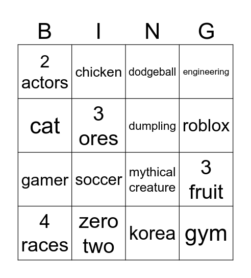 infinite craft bingo Card