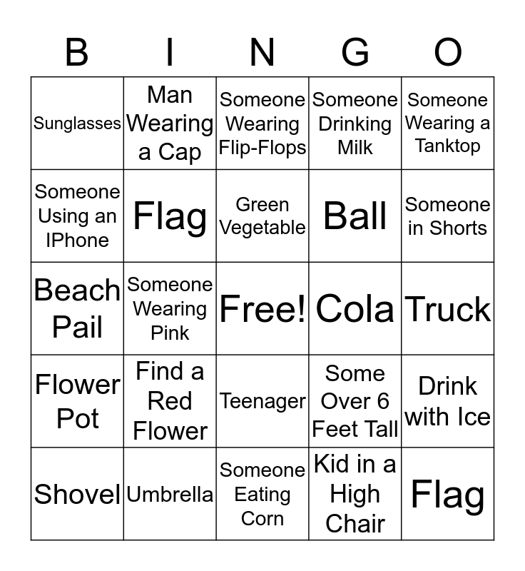 SUMMER FUN Bingo Card