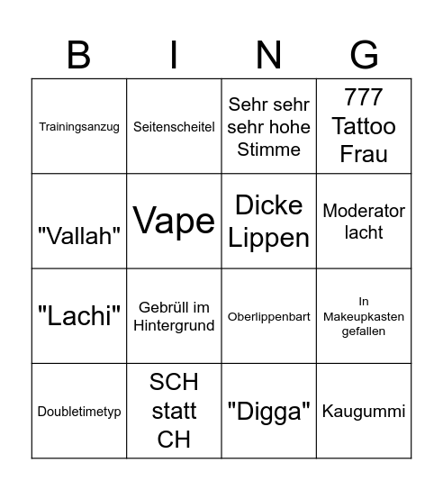 Frankfurttinder Bingo Card