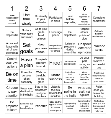 Leader In Me BINGO Card