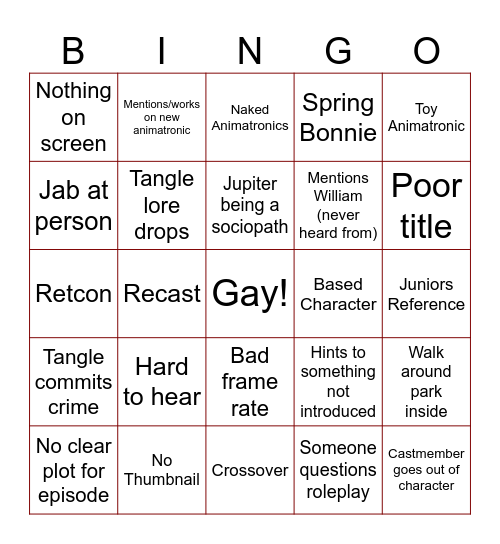 Helios Bingo Card