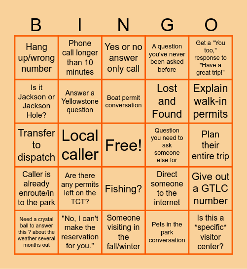 Phone Bingo Card