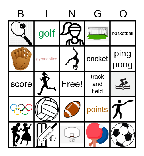 Sports Bingo Card