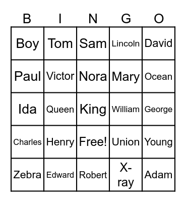 Police Bingo 1 Bingo Card