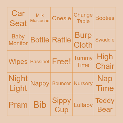 Baby Bingo! Bingo Card