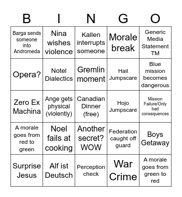 Funny Man Does Bingo Card