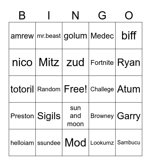 Bingo Card