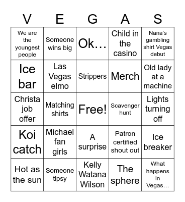 Patron Conference Bingo Card