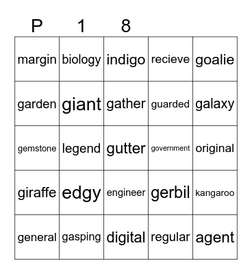 Purple 18 Bingo Card