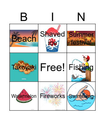 Summer Bingo Card