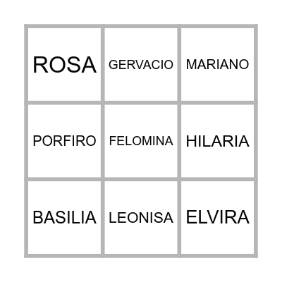 ASCALON FAMILY BINGO Card