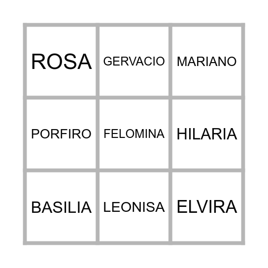 ASCALON FAMILY BINGO Card