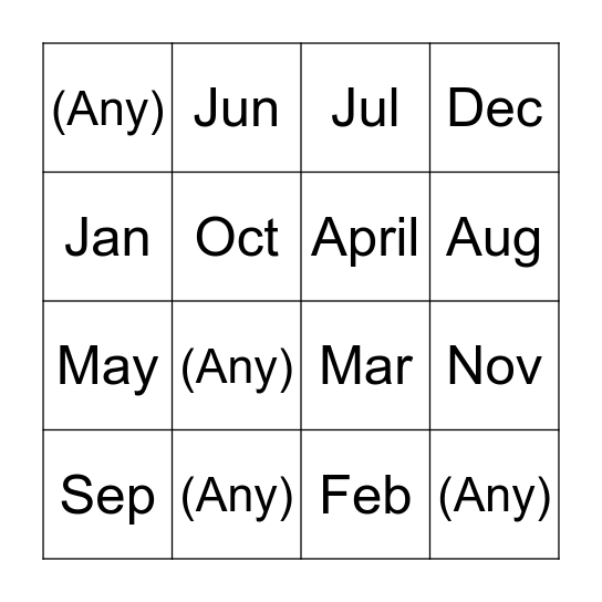 Titty pics (birth month) Bingo Card