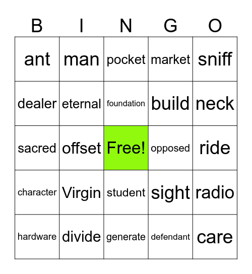 Call Bingo Card