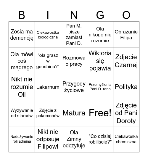 Bingo Szpili Bingo Card