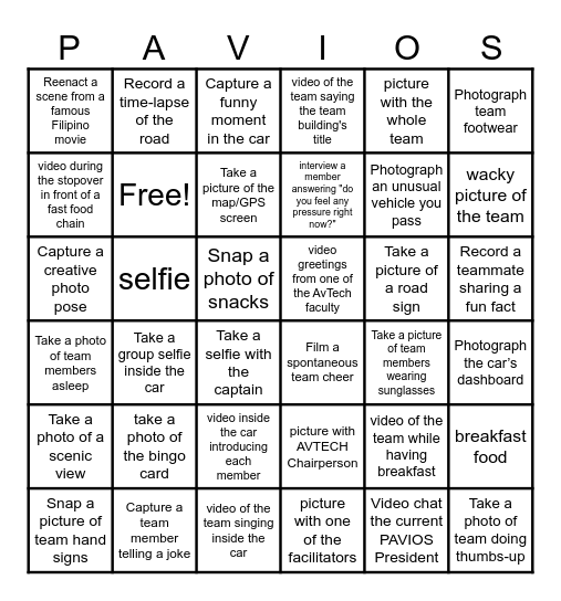 Nurturing Engagement: PAVIOS Team Building 2024 Bingo Card