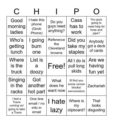 Bingo Fun Time Bingo Card