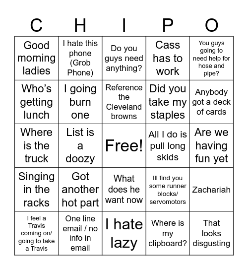 Bingo Fun Time Bingo Card
