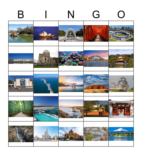 Significant Landmarks Bingo Card