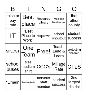 Ragsdale BINGO Card