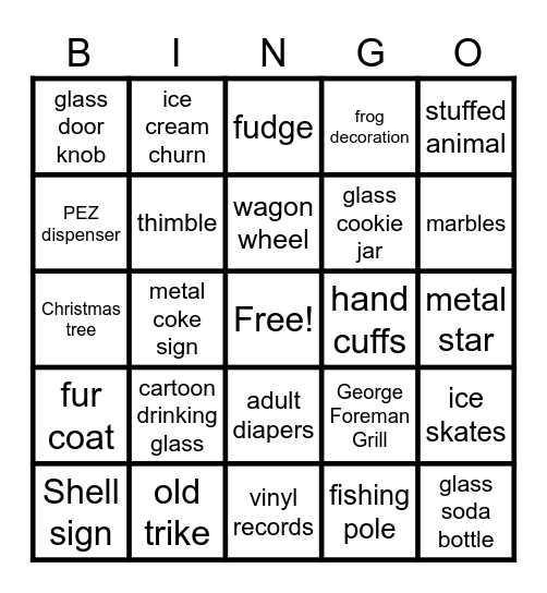 127 Bingo Card