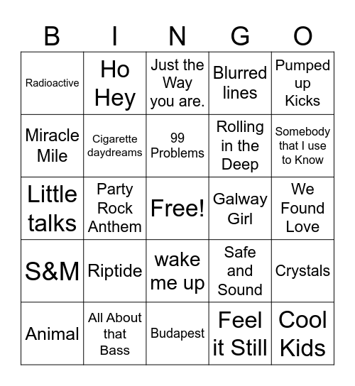 2010's Mix Bingo Card