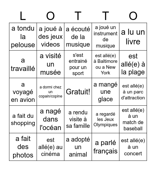 Trouve quelqu'un qui (3) Bingo Card