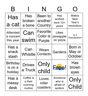 Staff Bingo Card