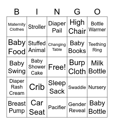 Baby Rumph Bingo Card