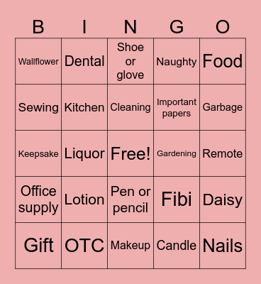 Shawna’s Hidey Bag Bingo Card