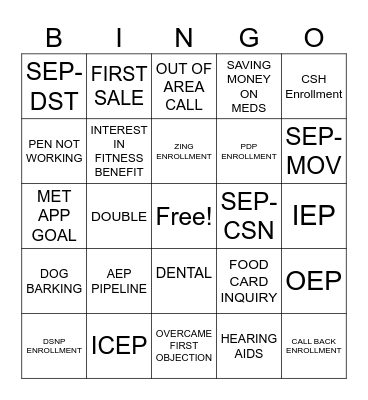 LIONS Bingo Card